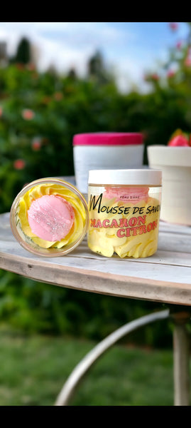 Mousse de savon macaron citron